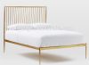 high quality chrome golden metal bed double size